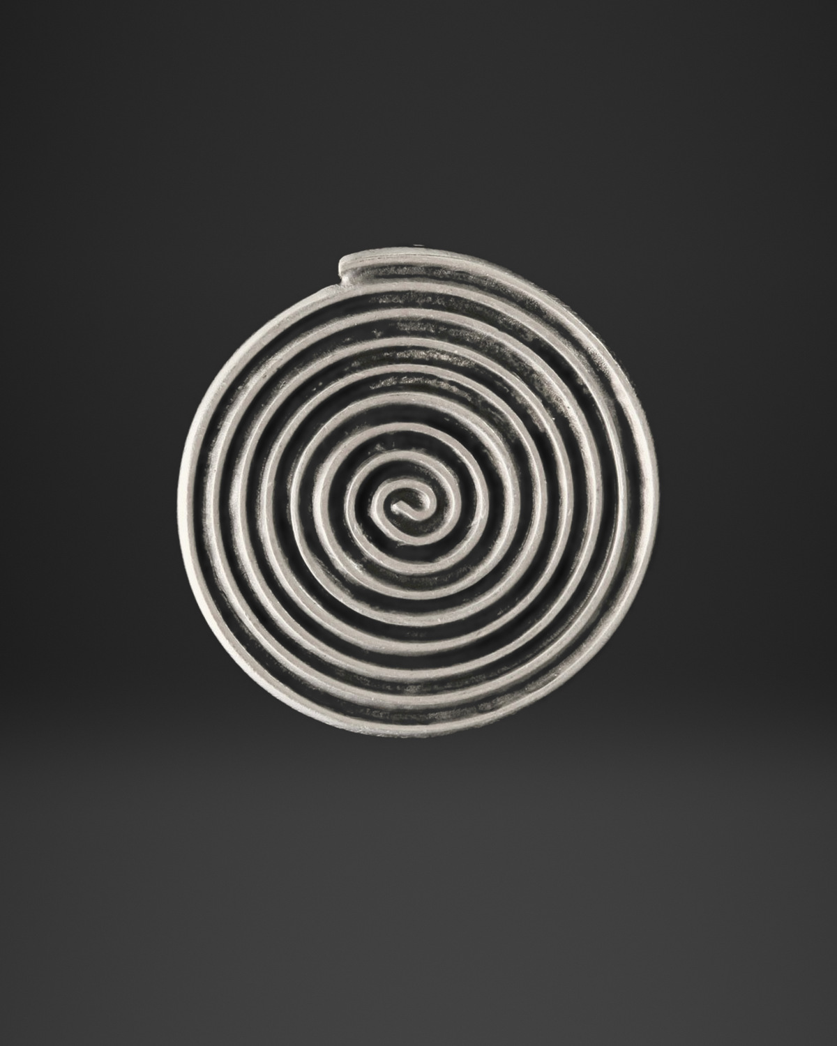 Continuous Spiral Line Brooch