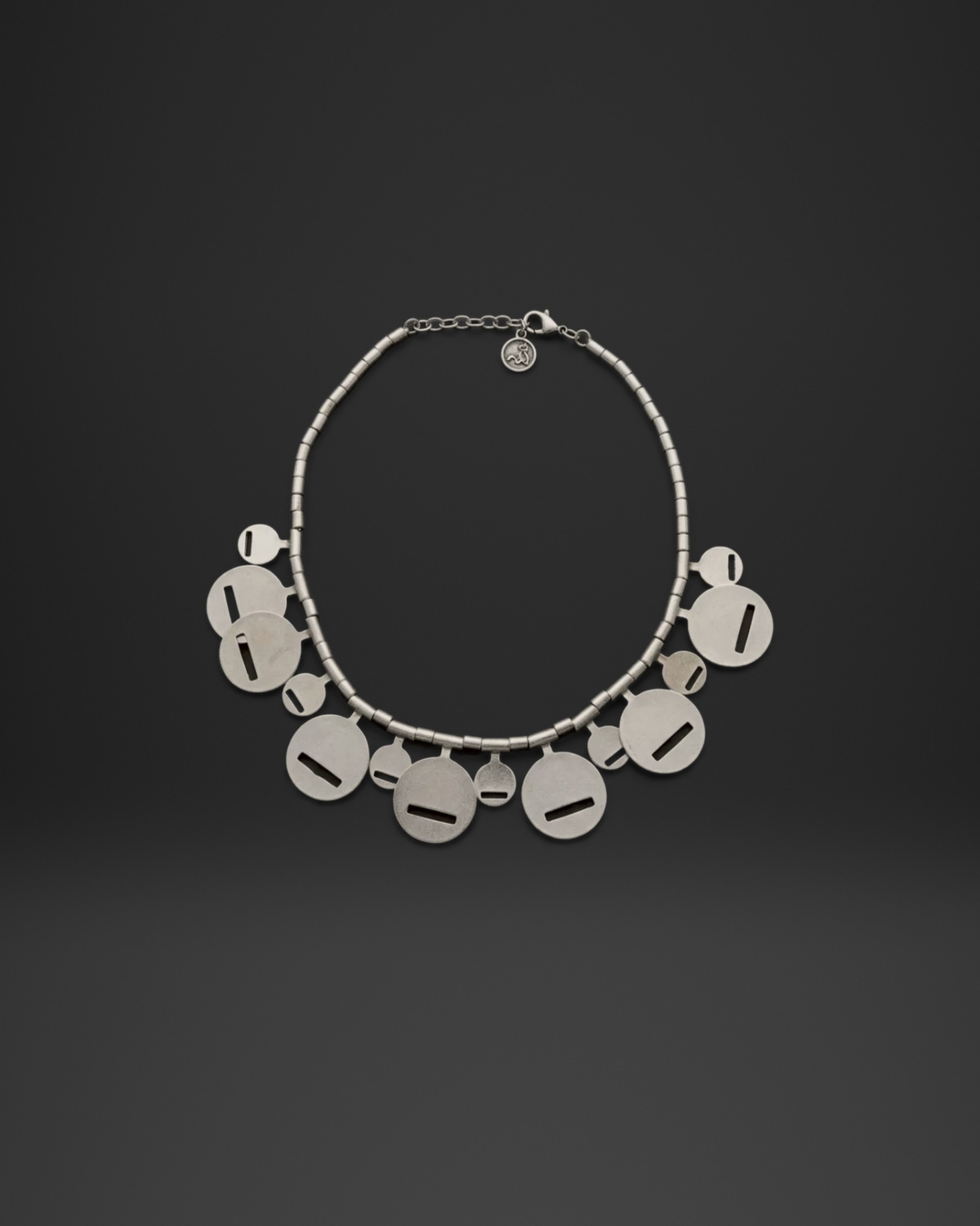 Slotted Disc Fringe Bead Necklace