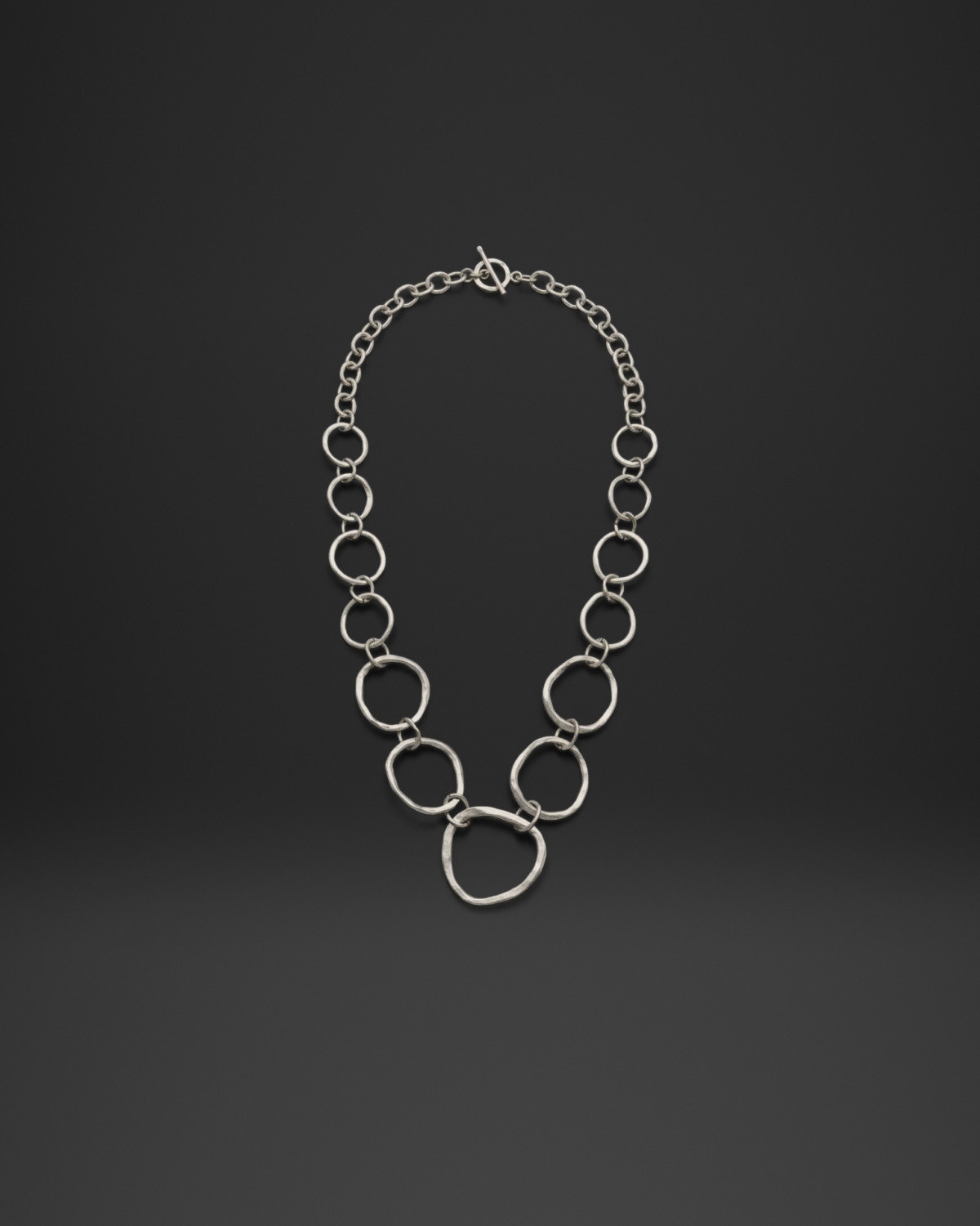 Organic Ring Link Long Necklace