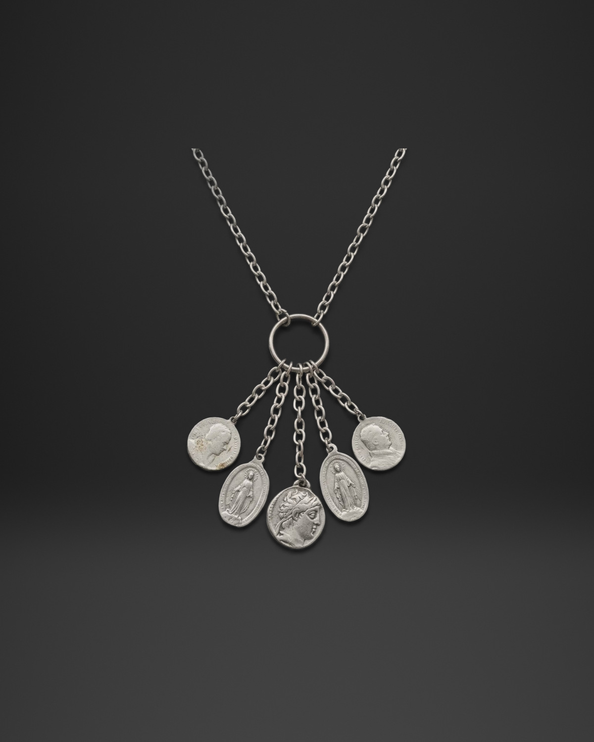Ancient Coin Cluster Long Necklace
