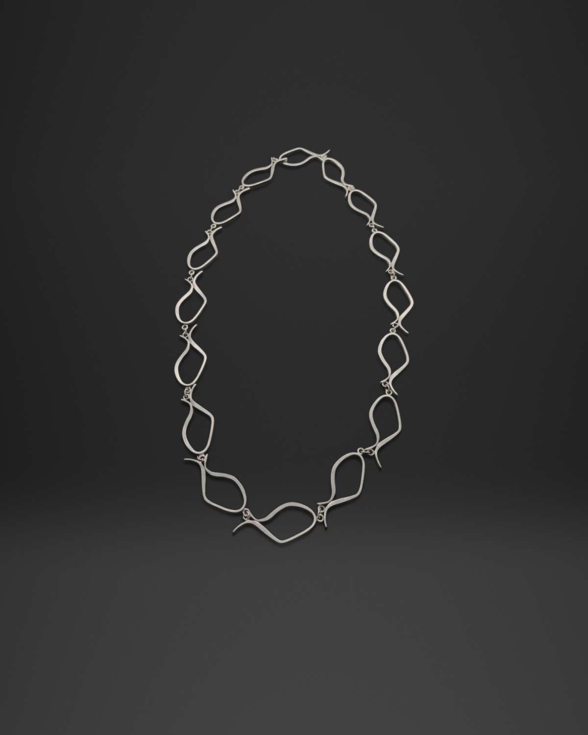 Wavy Diamond Link Long Necklace