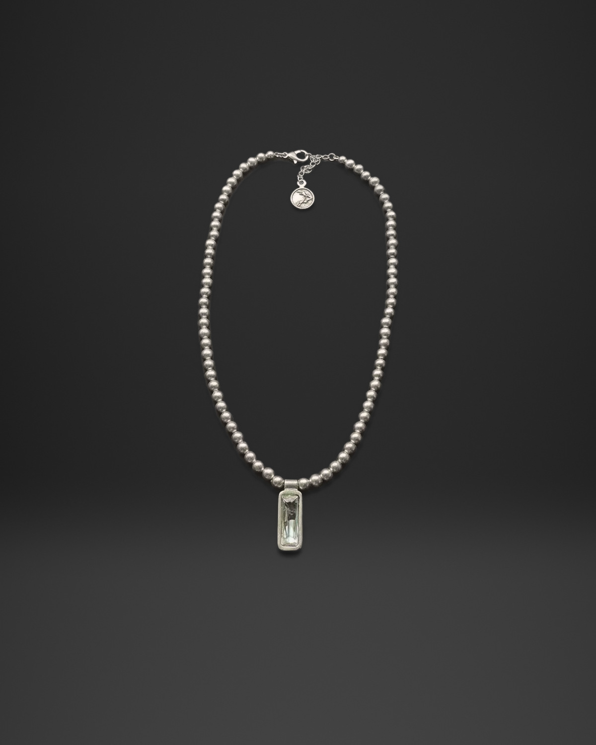 Bead Strand Crystal Bar Necklace