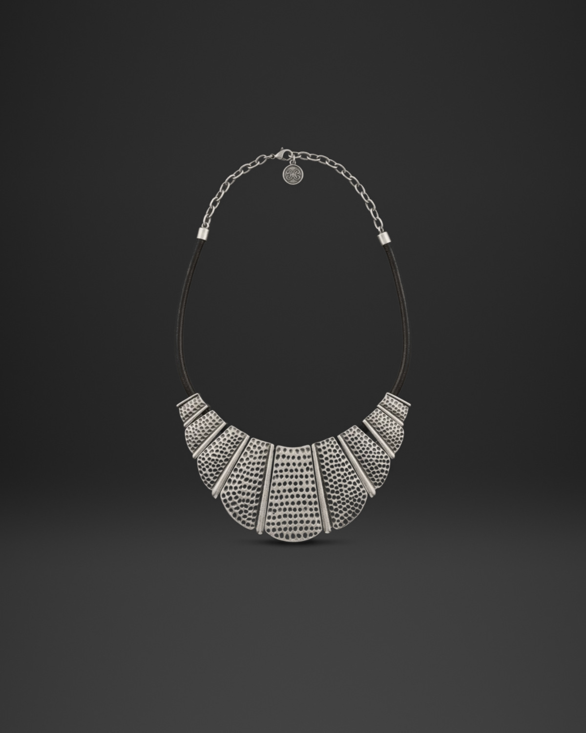 Dotted Fan Bib Cord Necklace