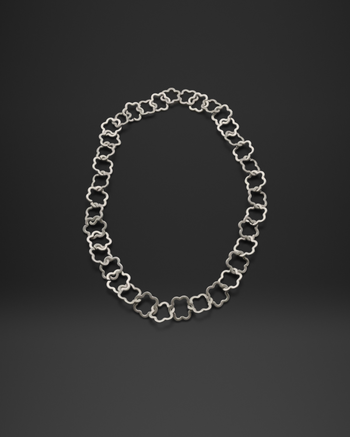 Openwork Flower Link Long Chain Necklace
