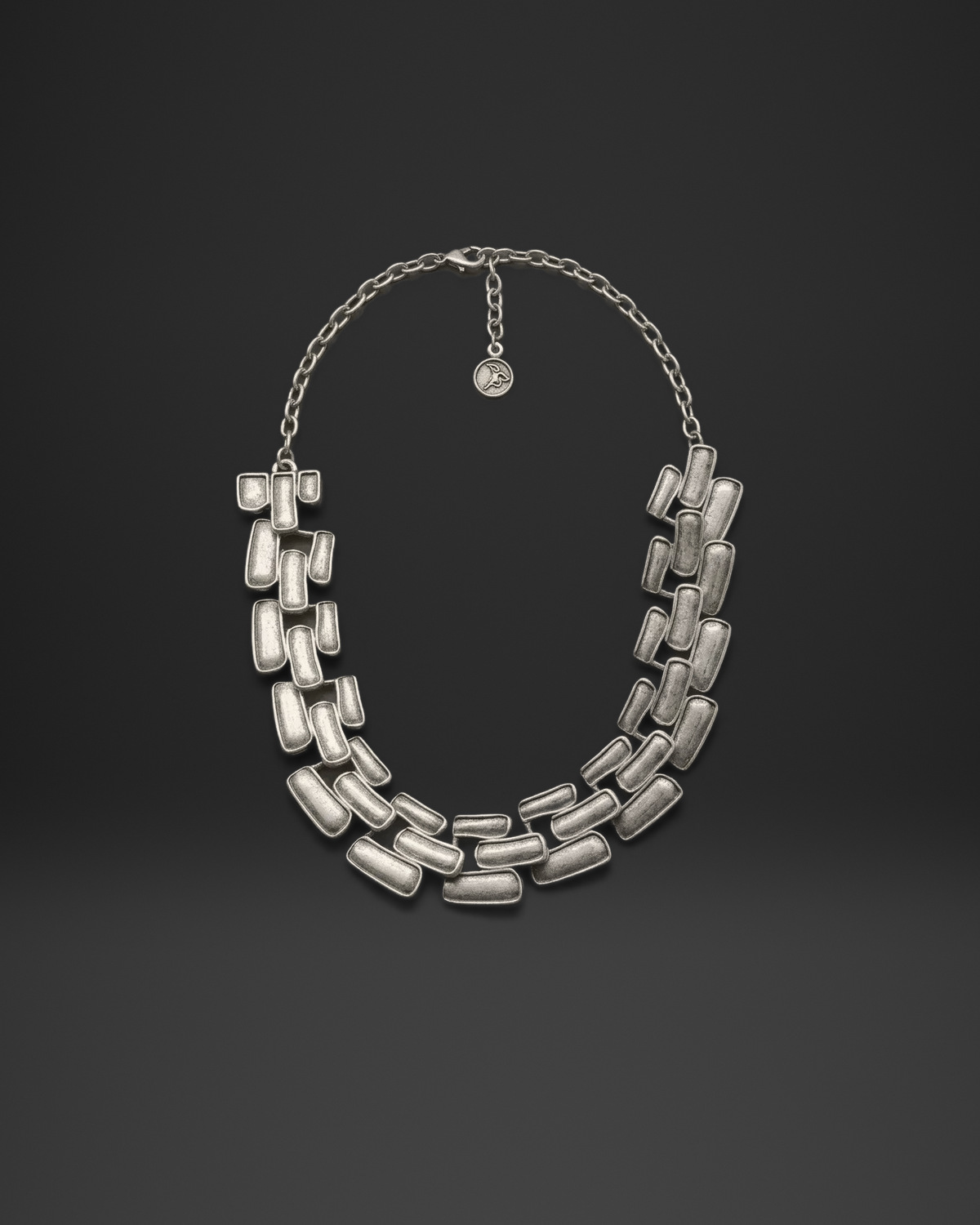 Double Row Tile Link Necklace