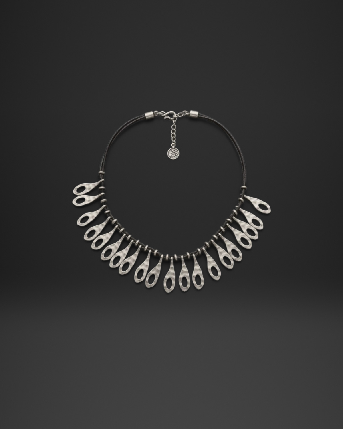 Teardrop Loop Fringe Cord Necklace