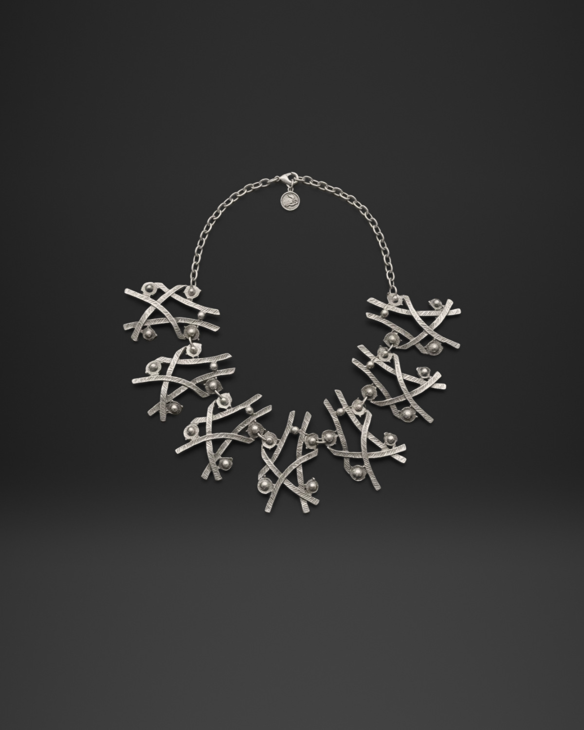 Crossed Stick Cluster Necklace