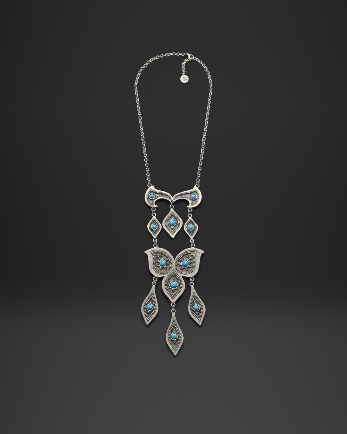 Turquoise Butterfly Drop Long Necklace