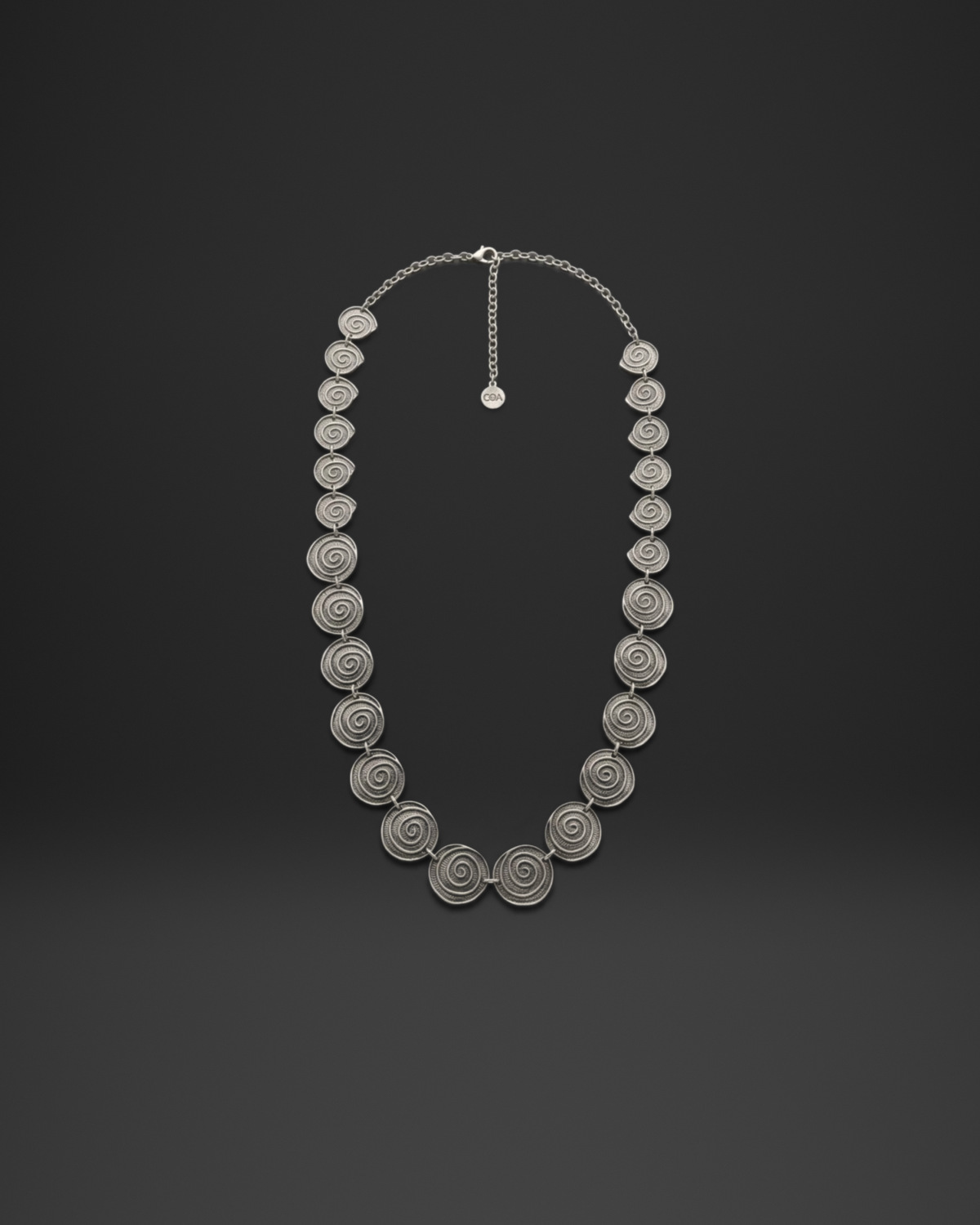 Spiral Disc Link Long Necklace