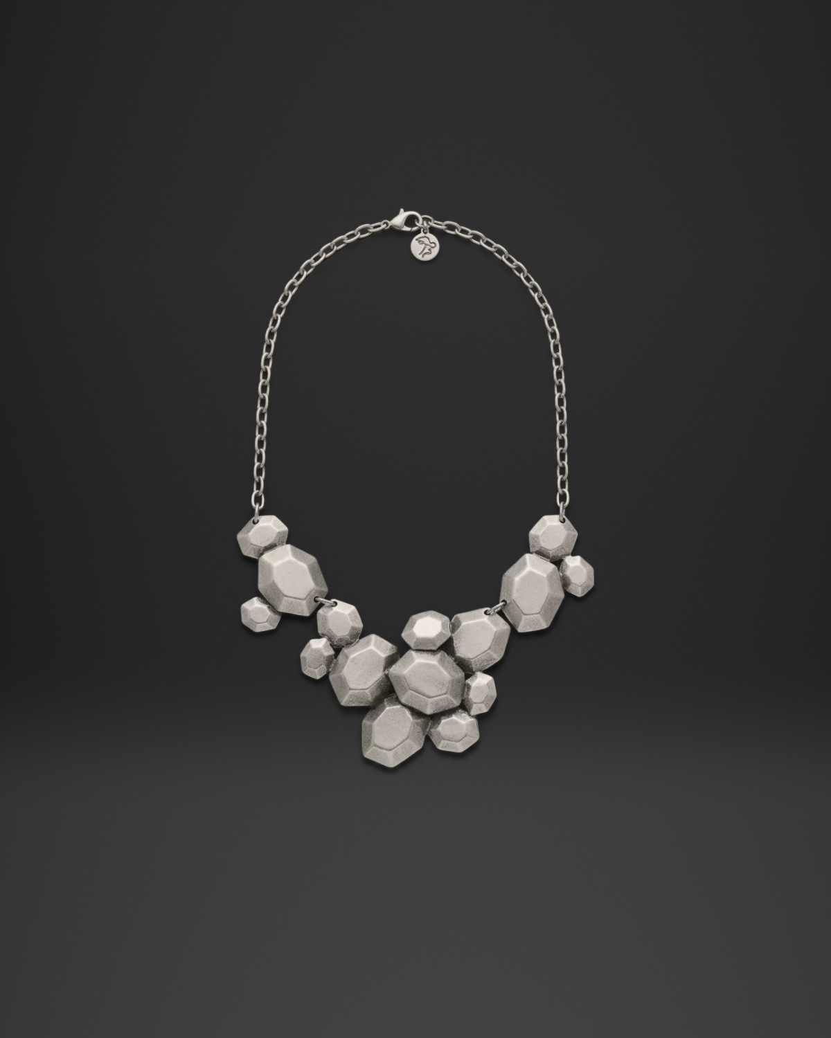 Faceted Nugget Cluster Bib Necklace