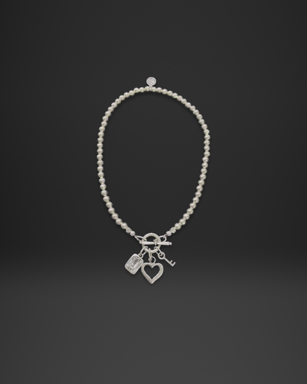 Bead Strand Charm Toggle Necklace