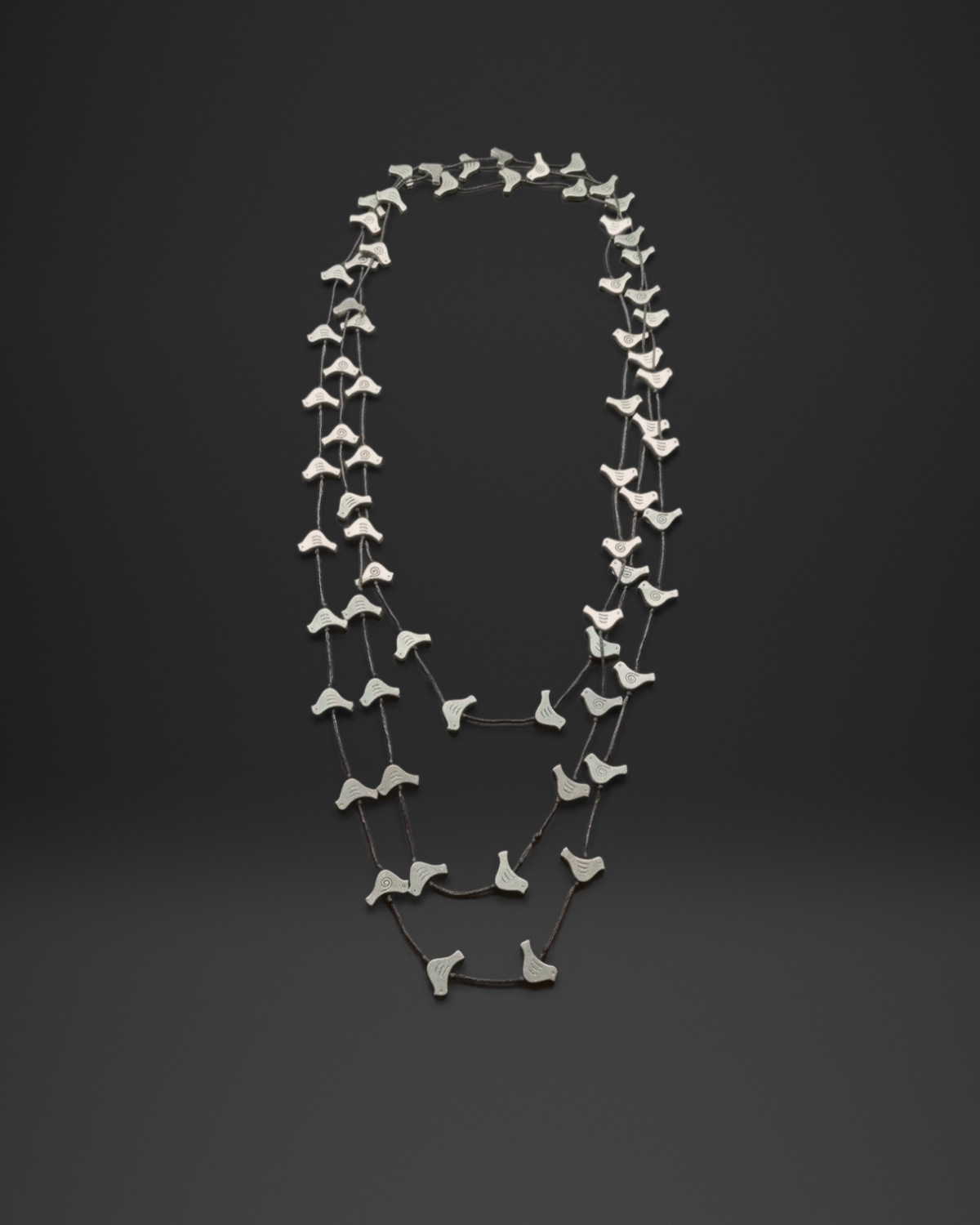 Multi Strand Butterfly Bead Long Necklace