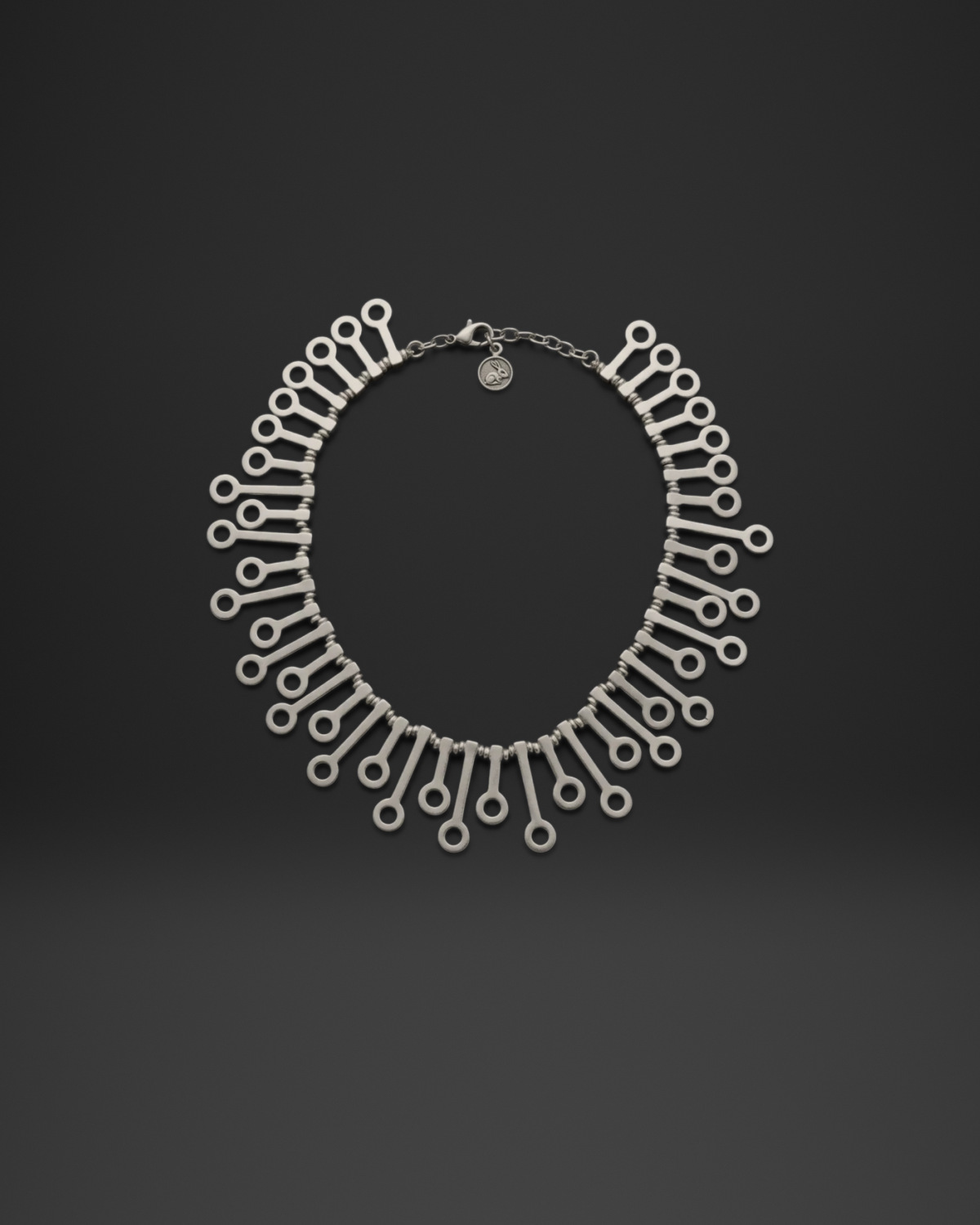 Ring Tip Bar Fringe Necklace