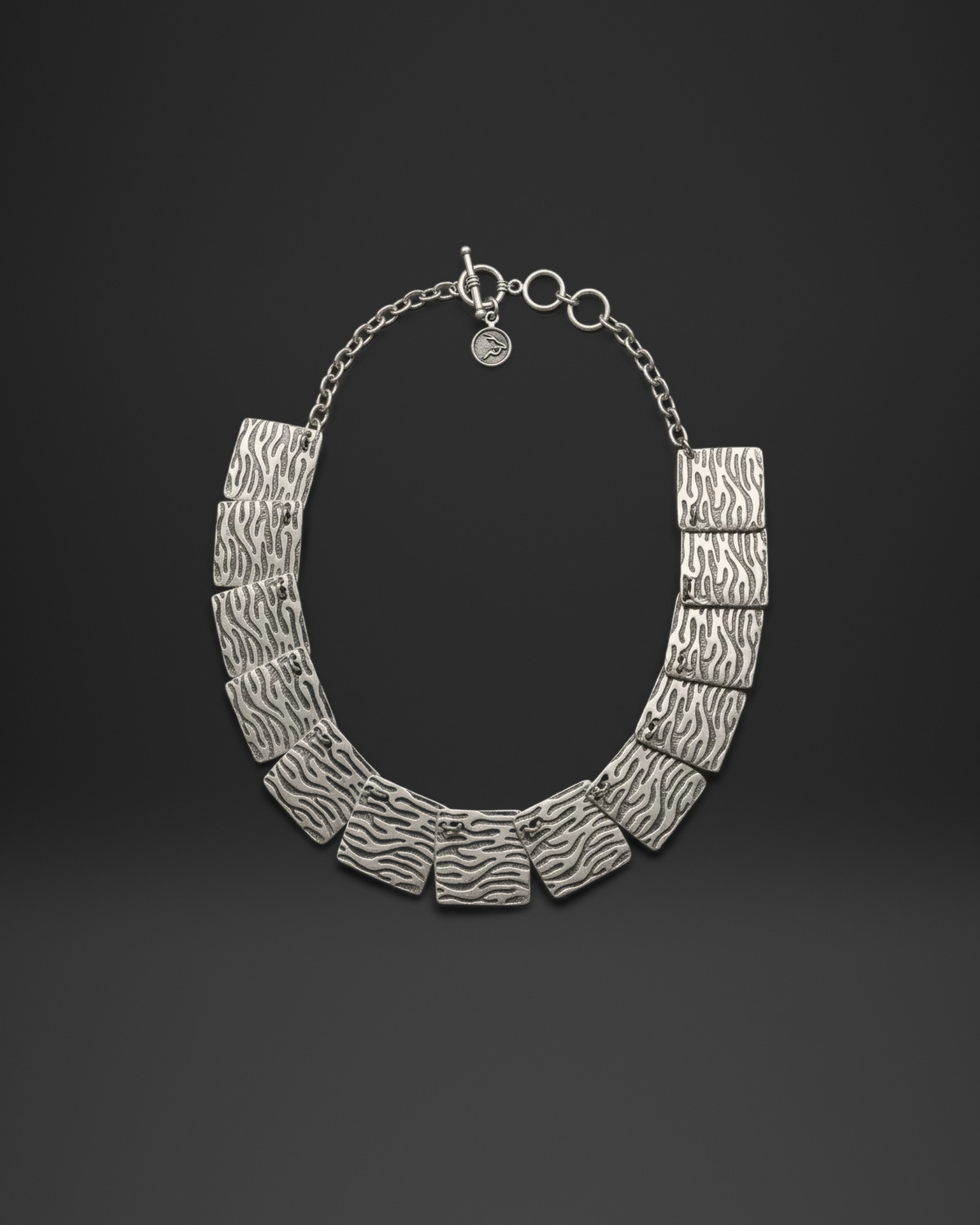 Zebra Stripe Tile Collar Necklace