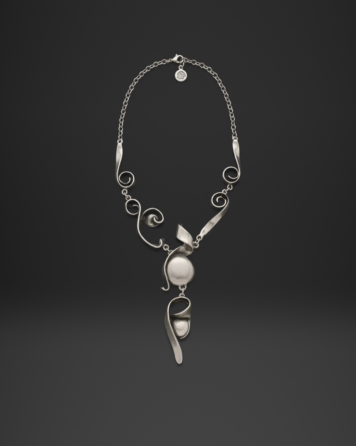 Swirl Ribbon Pendant Necklace