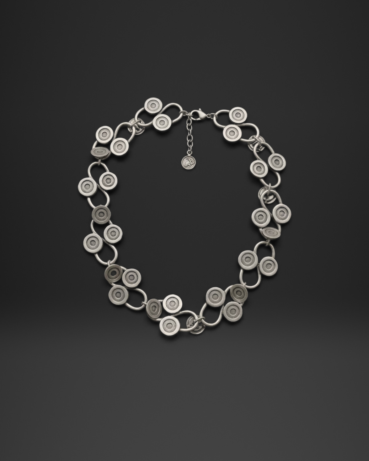 Concentric Disc Link Long Necklace