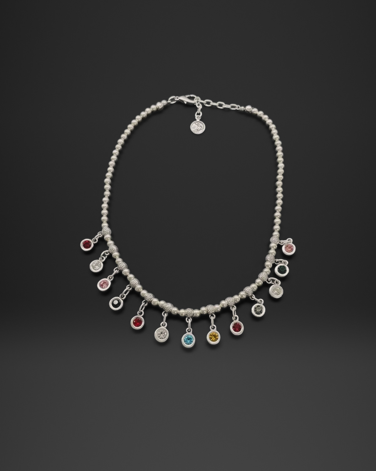Crystal Charm Bead Strand Necklace