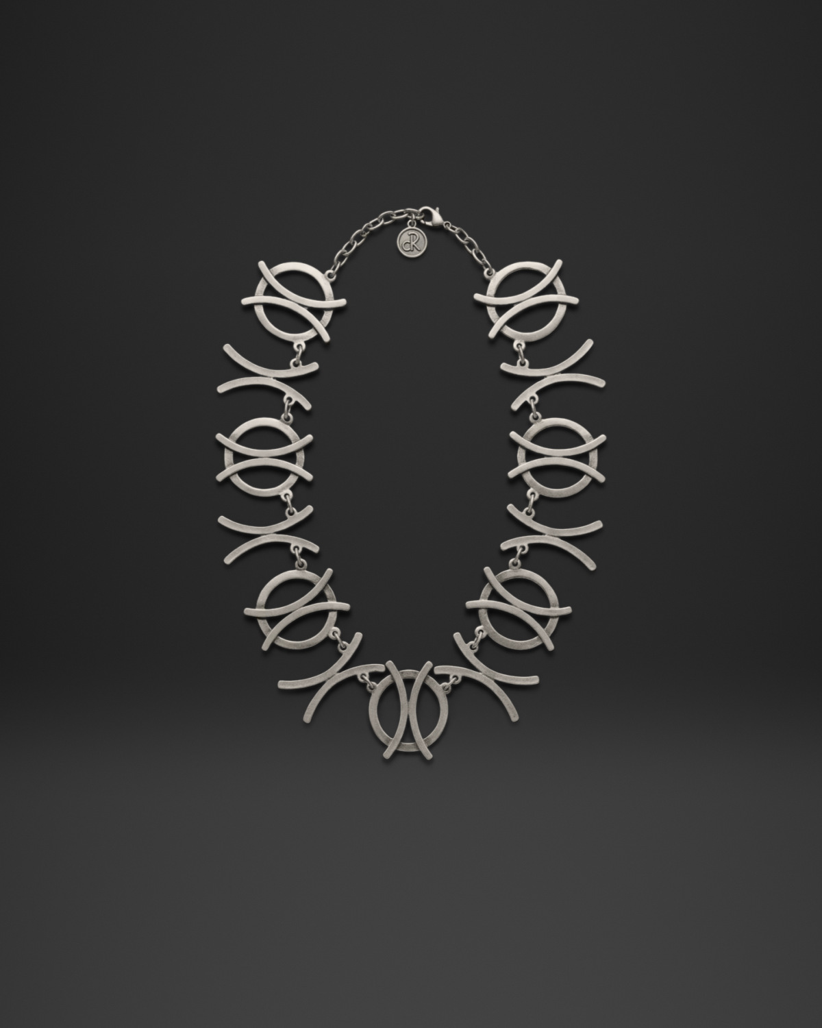 Crossed Arc Link Necklace