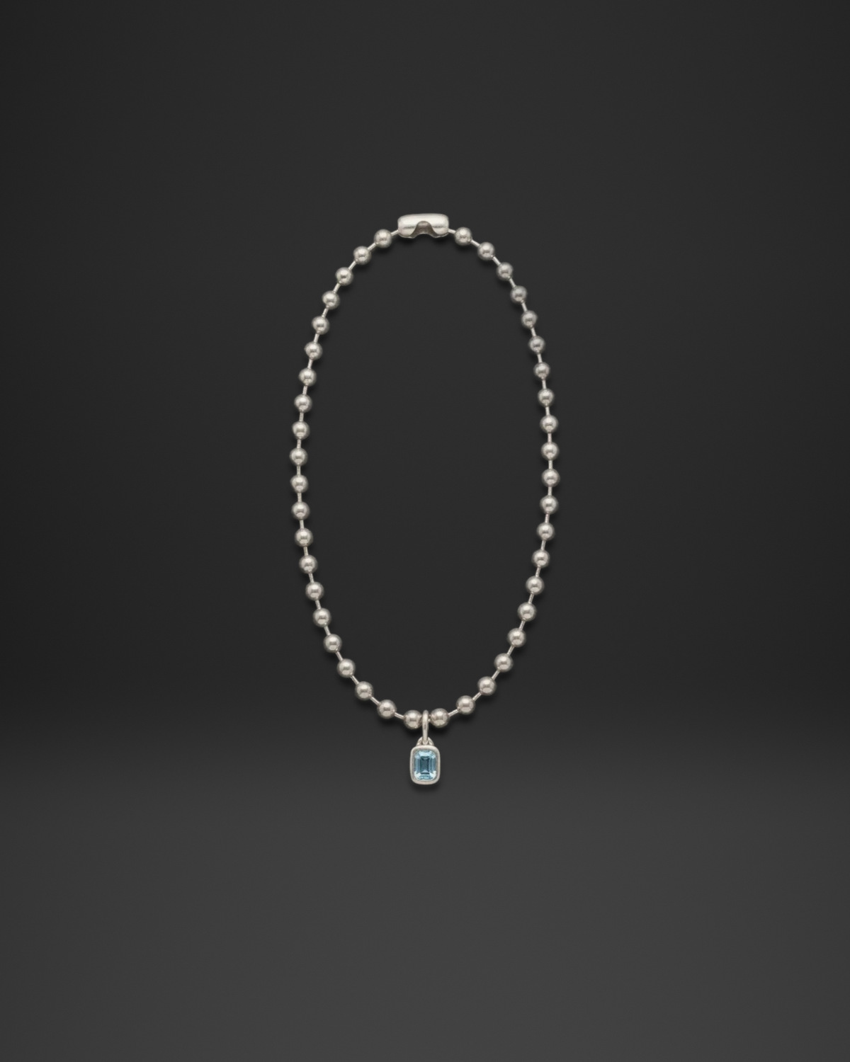 Ball Chain Crystal Drop Necklace