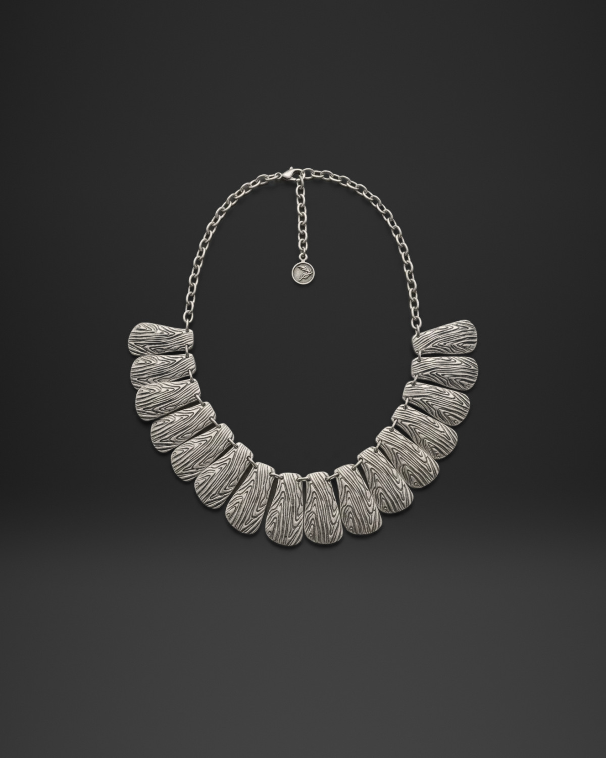 Wood Grain Tile Collar Necklace
