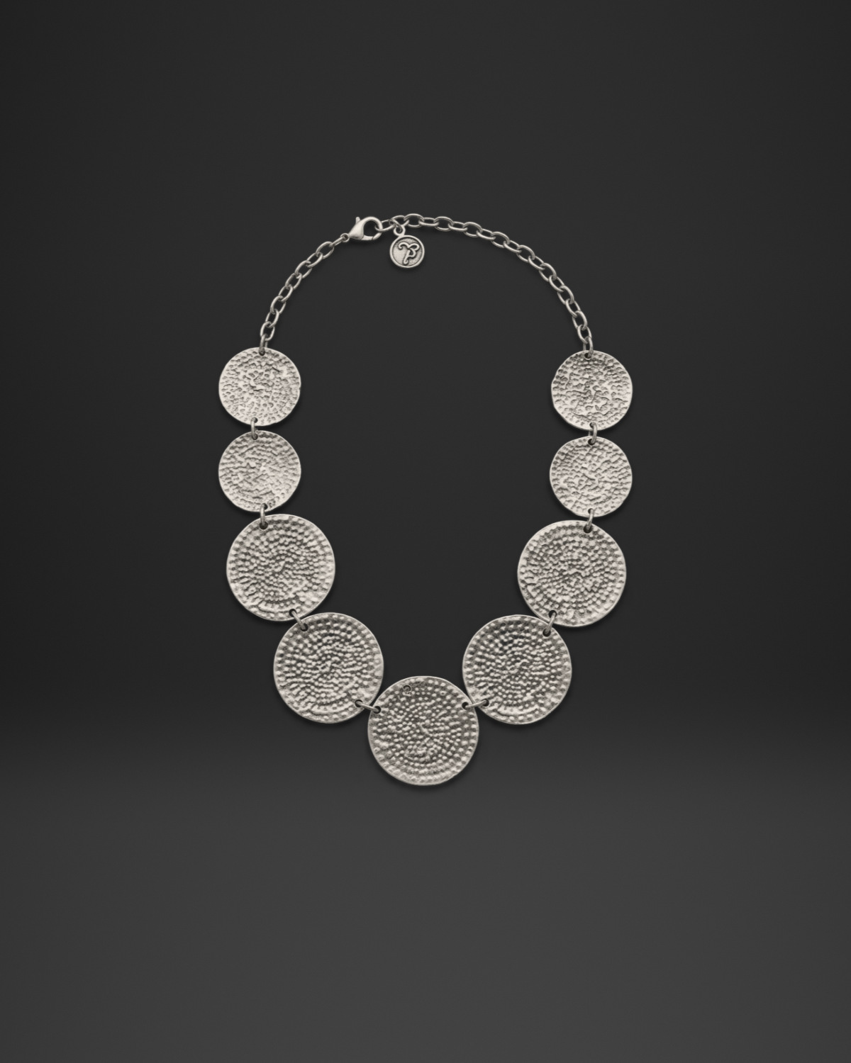 Hammered Disc Link Necklace