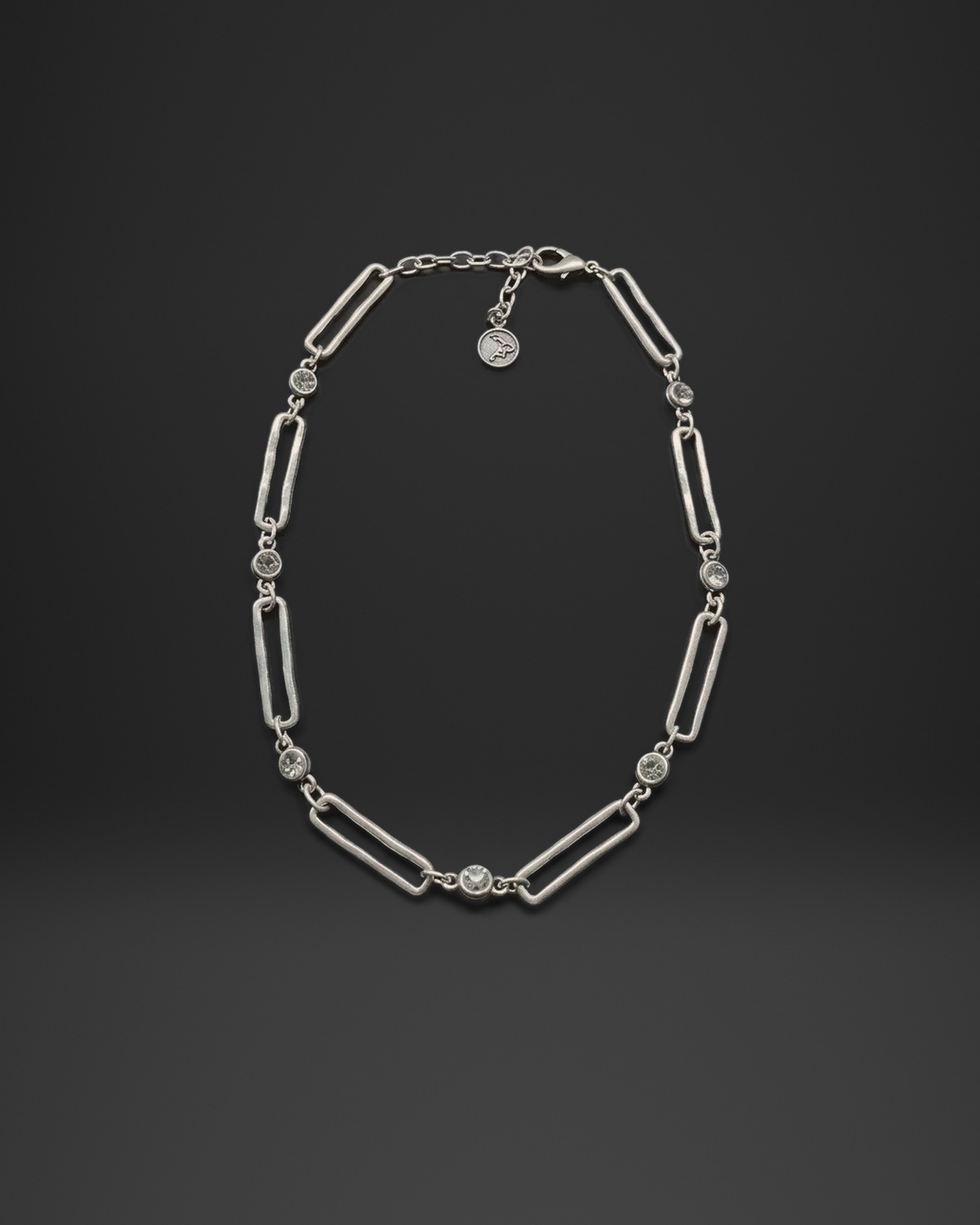 Crystal Rectangle Link Necklace