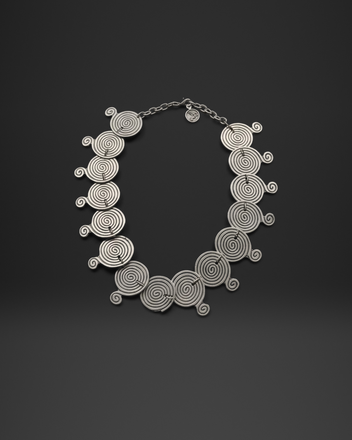 Spiral Disc Link Collar Necklace