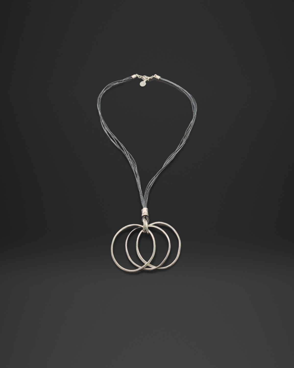 Interlocking Hoop Cord Long Necklace