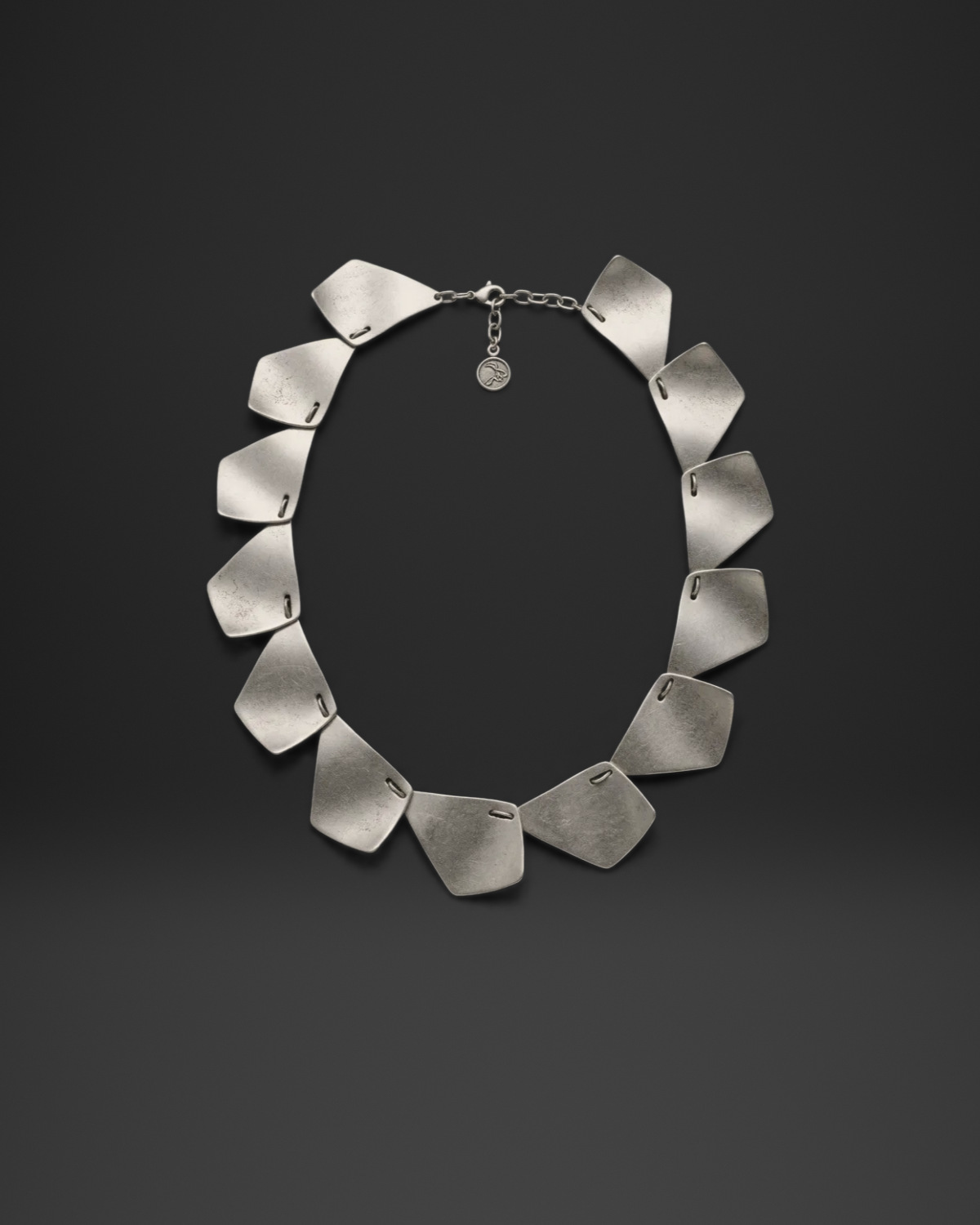 Brushed Kite Plate Link Necklace