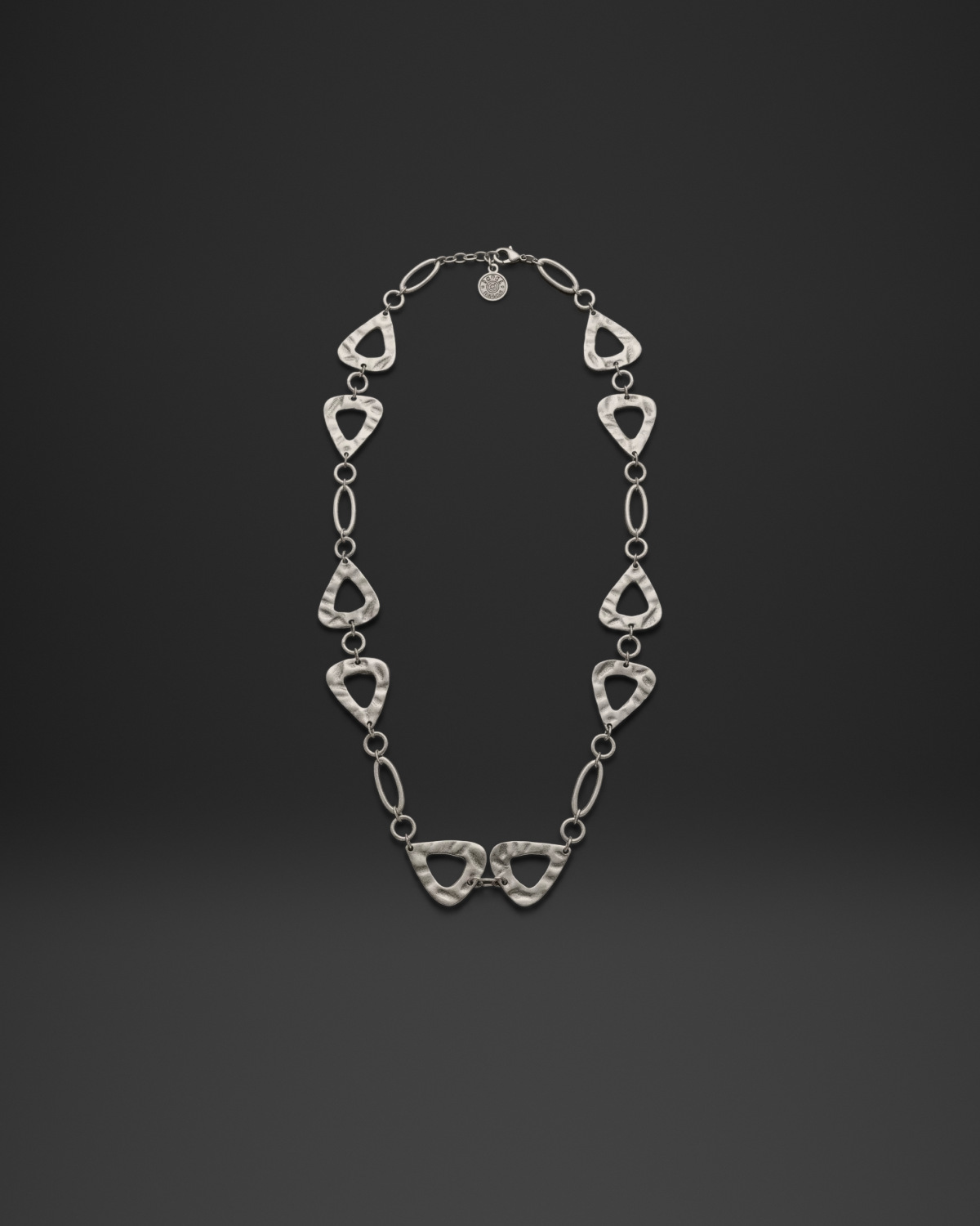 Hammered Triangle Station Long Necklace