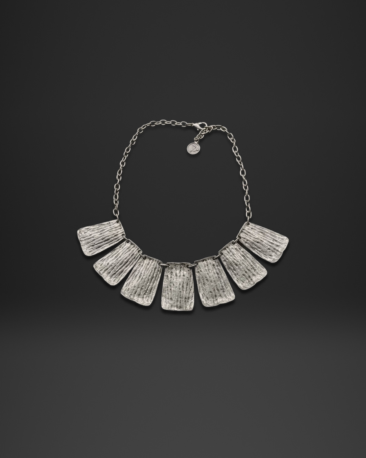 Brushed Trapeze Tile Necklace