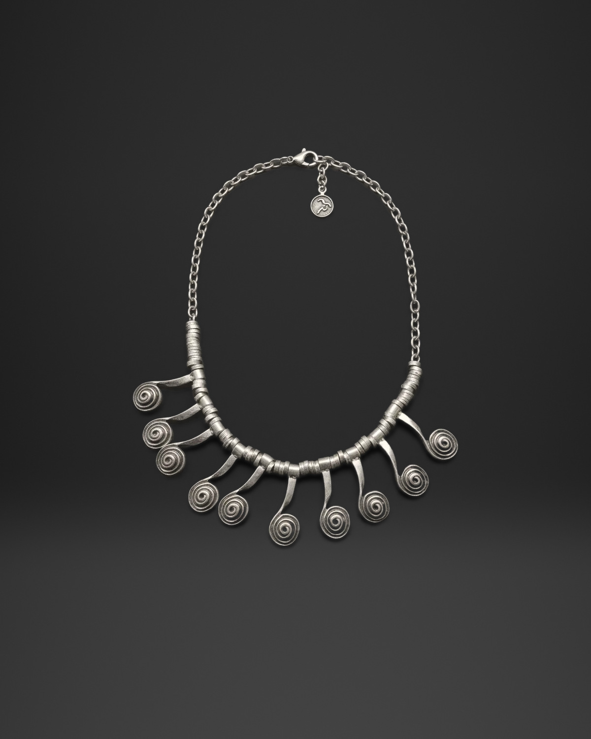 Horn Spiral Fringe Necklace