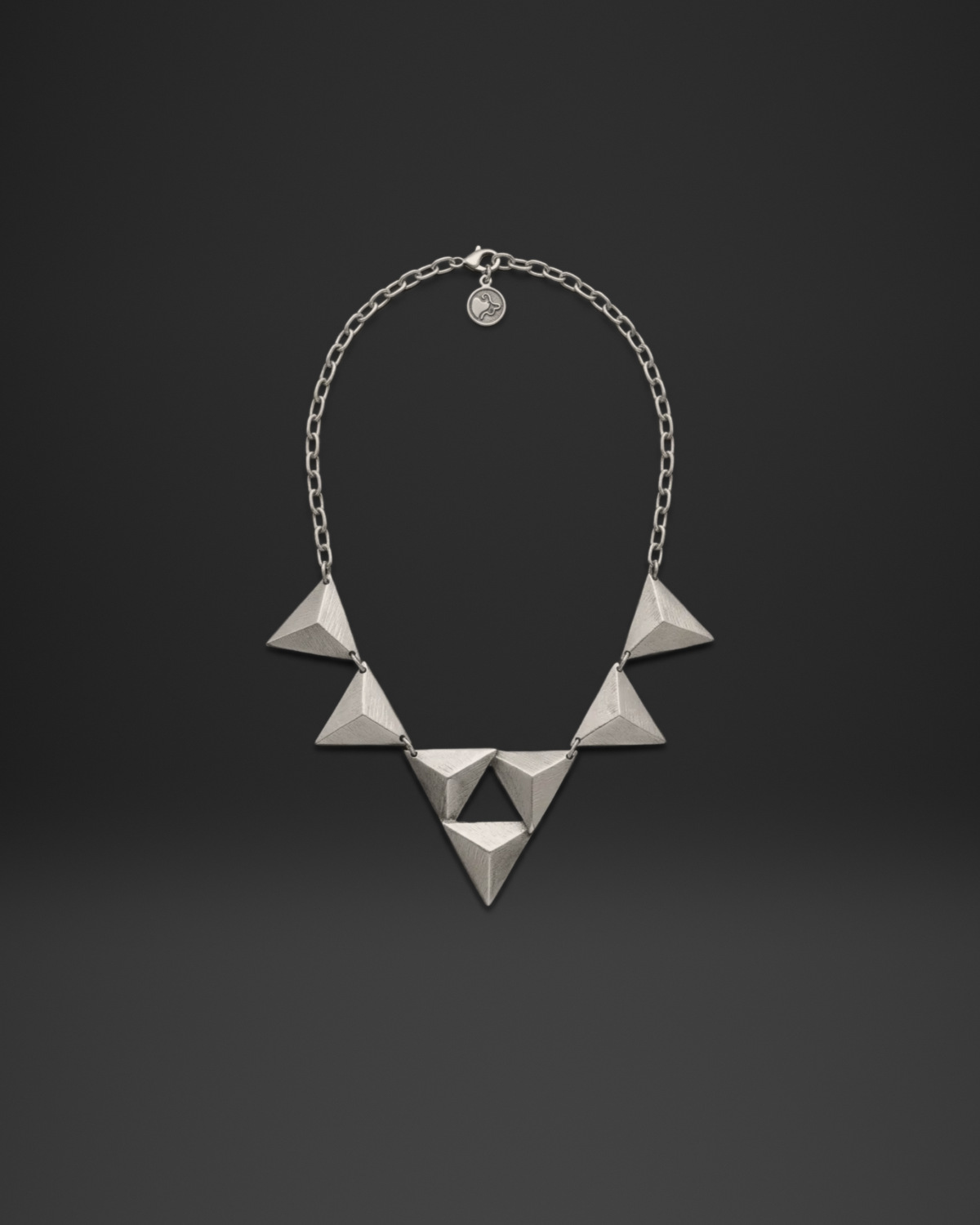 Pyramid Triangle Link Necklace