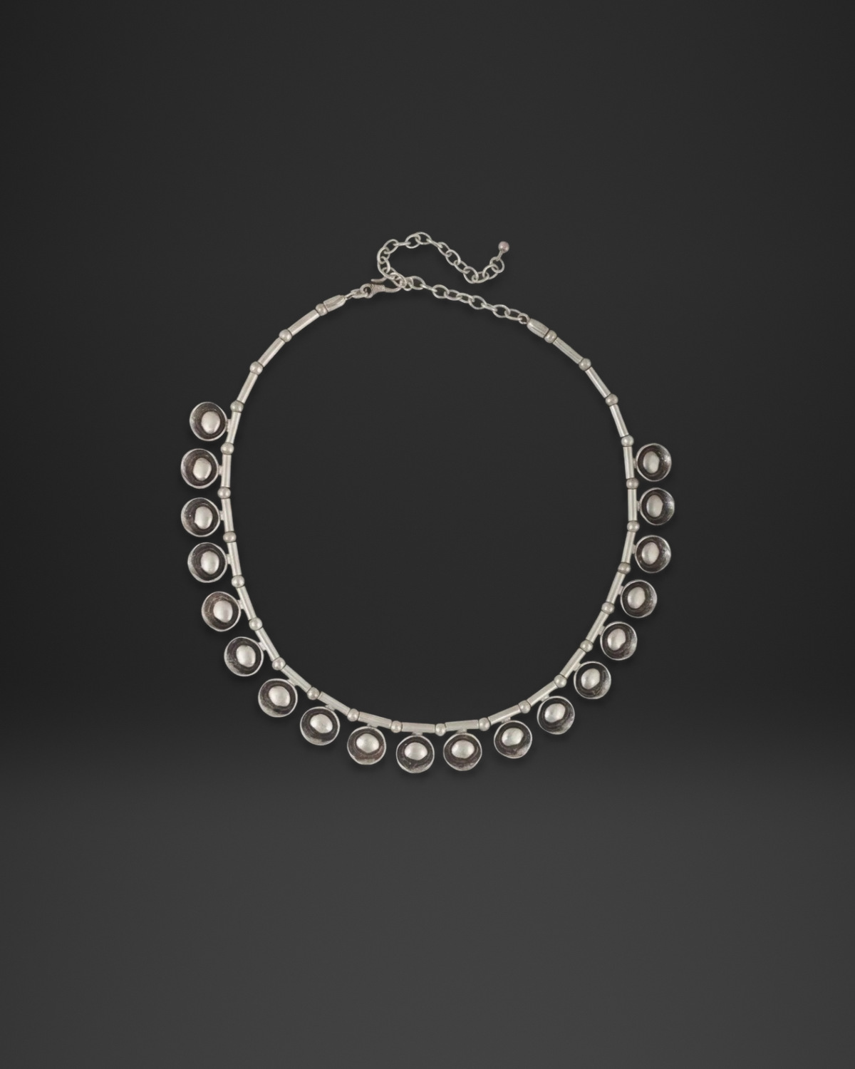 Bezel Cup Fringe Necklace