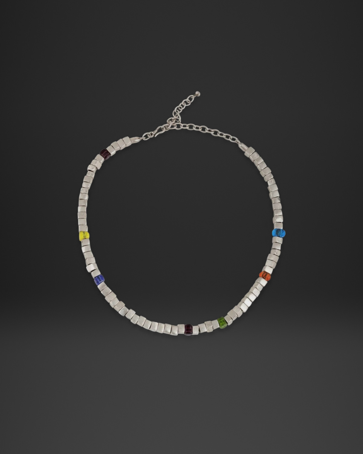 Cube Bead Colorful Accent Necklace