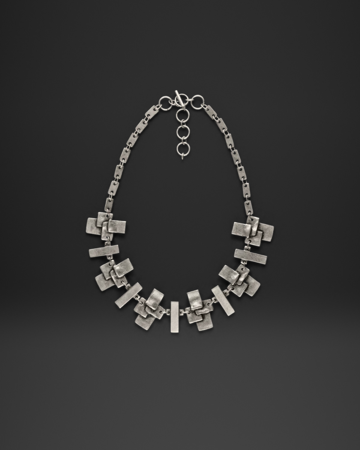 Square Tile Cluster Link Necklace