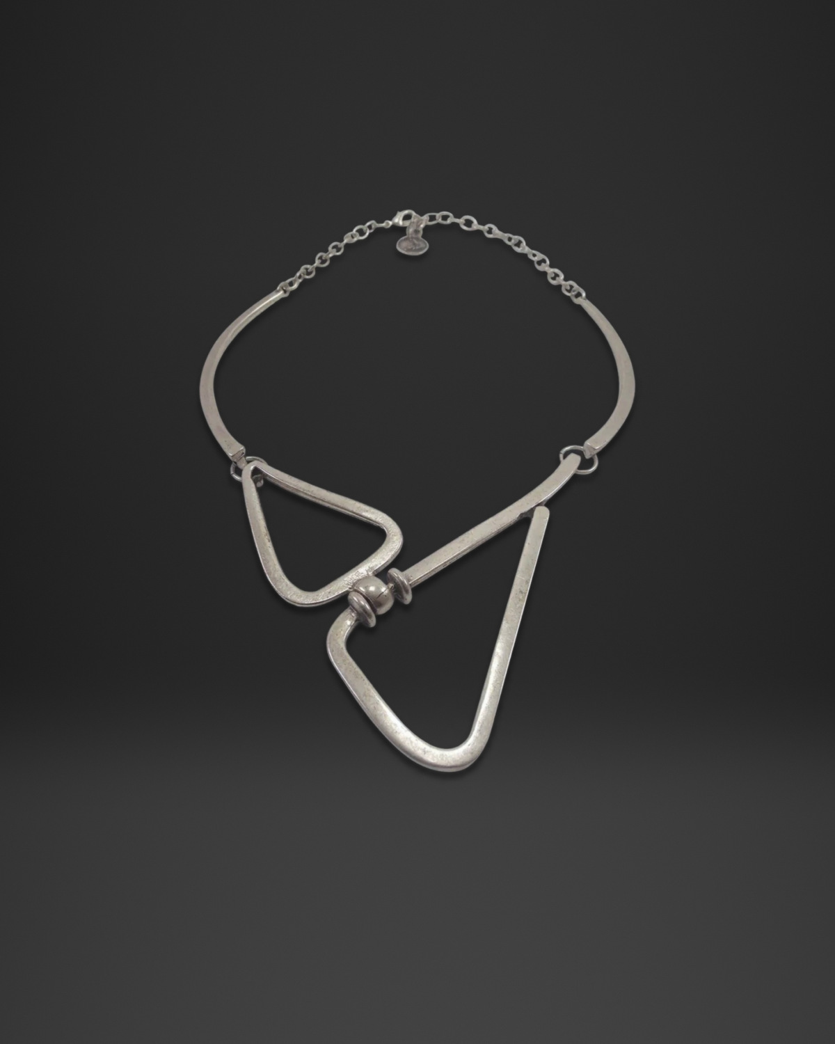 Sculptural Triangle Loop Collar Necklace