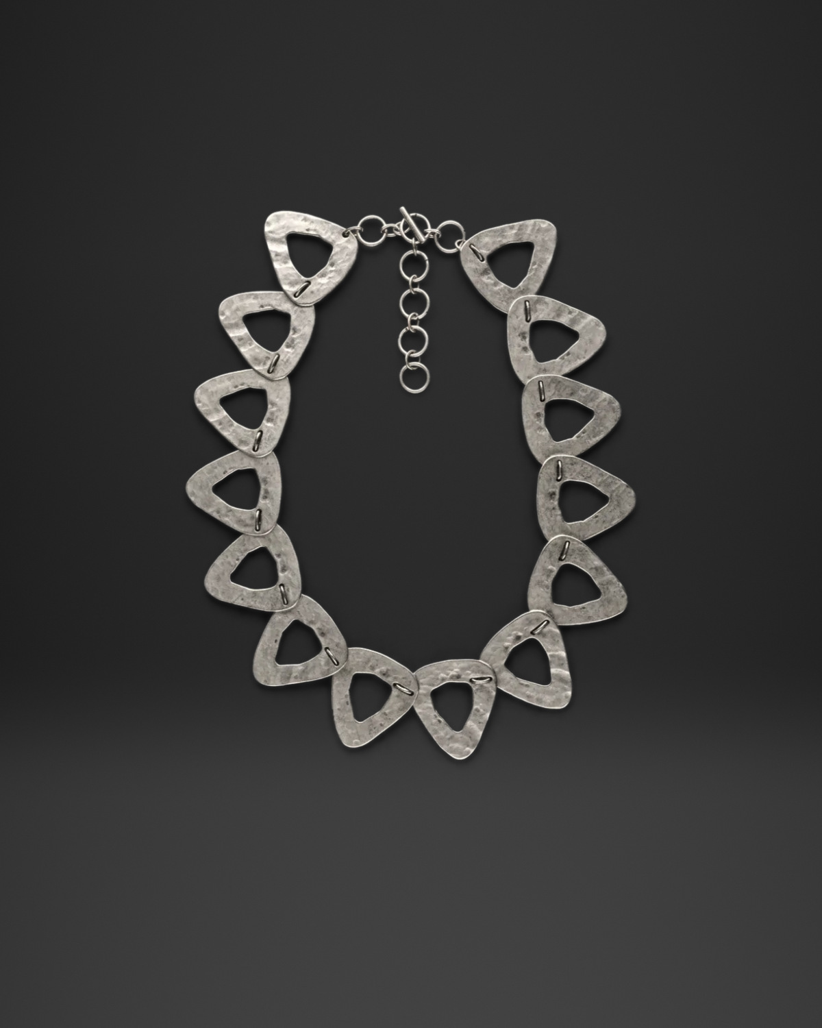 Hammered Triangle Link Necklace