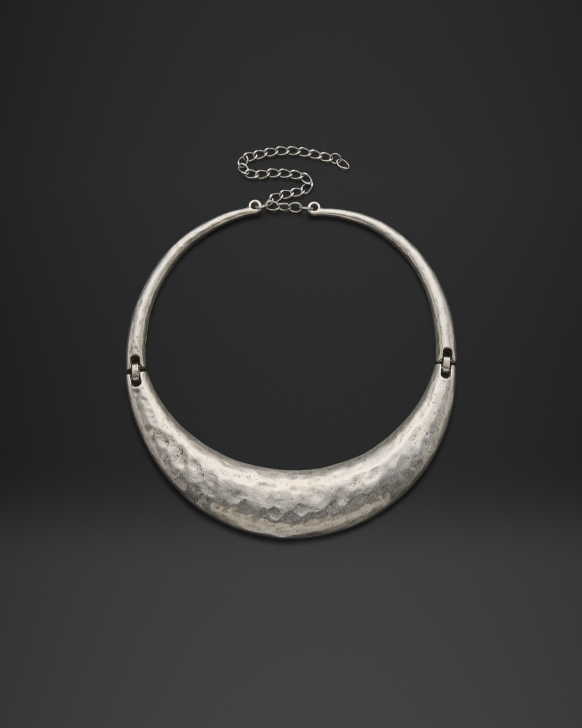 Hammered Crescent Torque Necklace