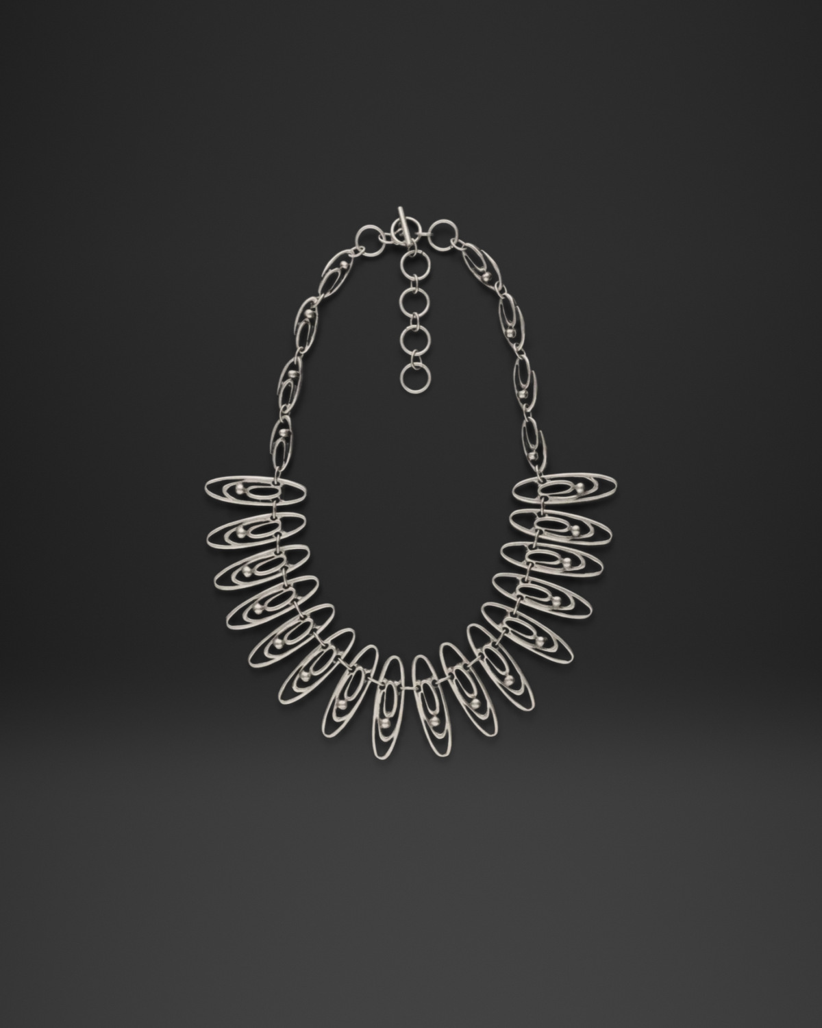 Filigree Oval Fringe Necklace