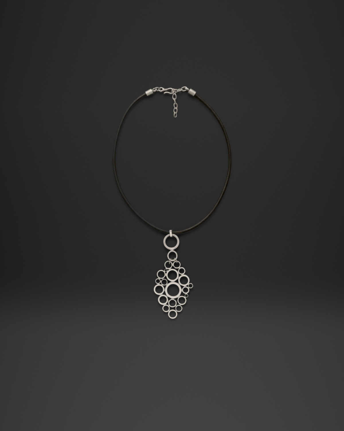 Cord Bubble Ring Pendant Necklace