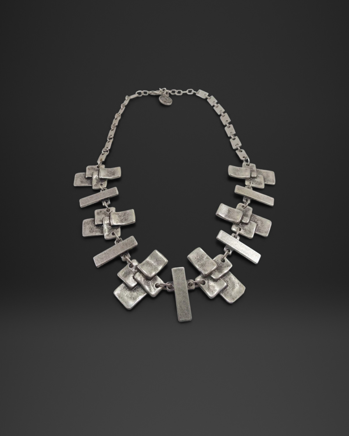 Stacked Tile Bar Bib Necklace