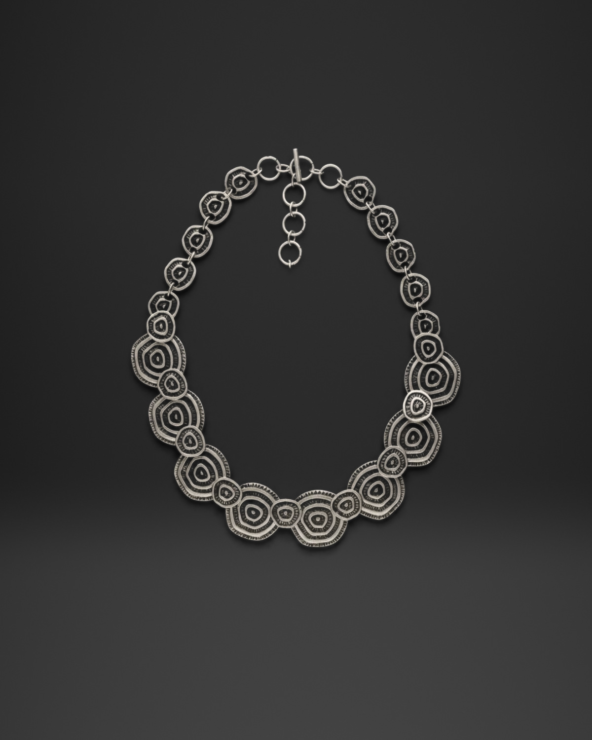 Organic Ripple Ring Link Necklace