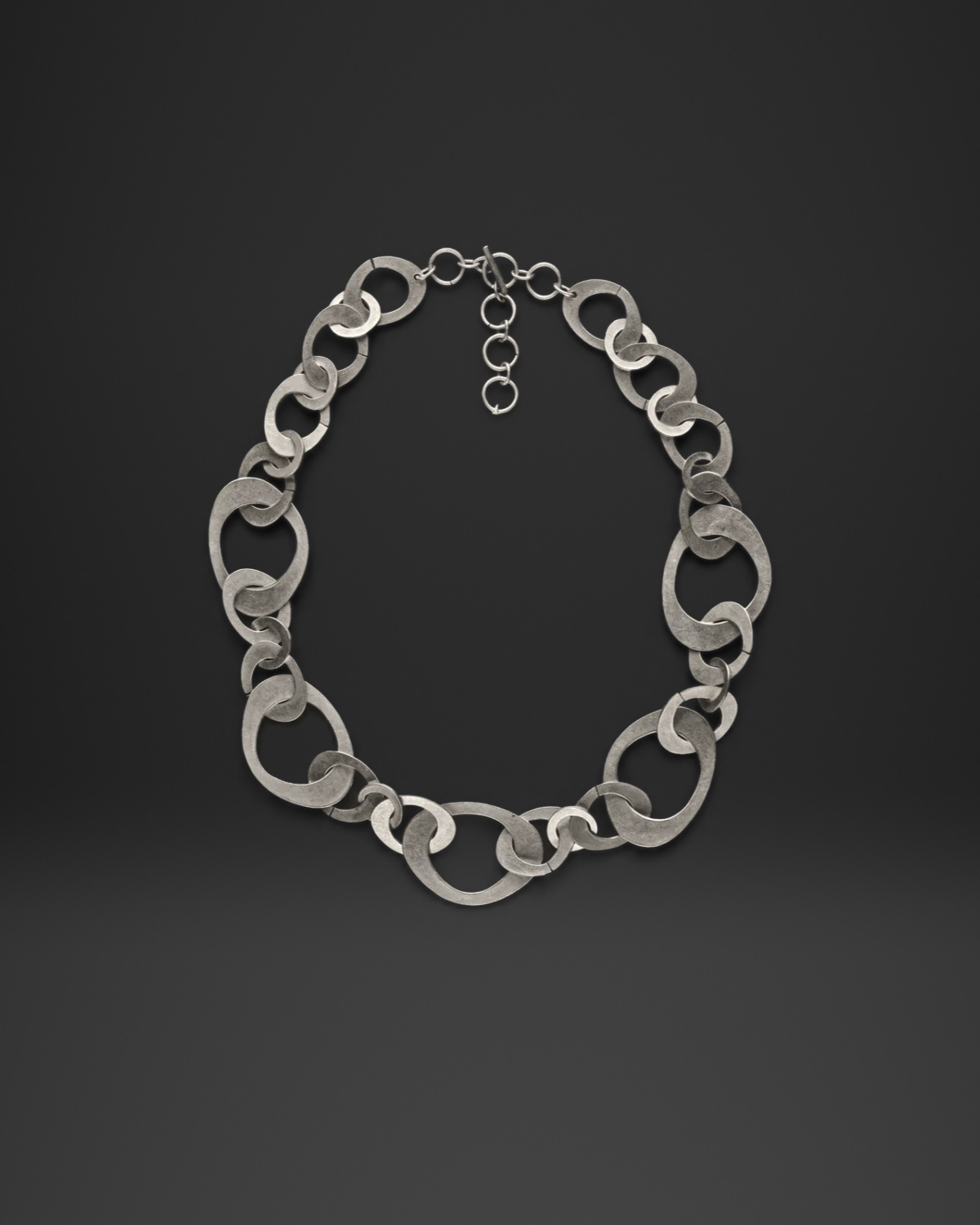 Hammered Organic Ring Link Necklace