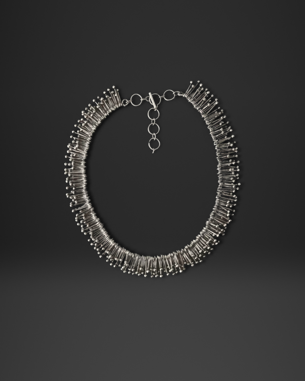 Ball Pin Fringe Collar Necklace