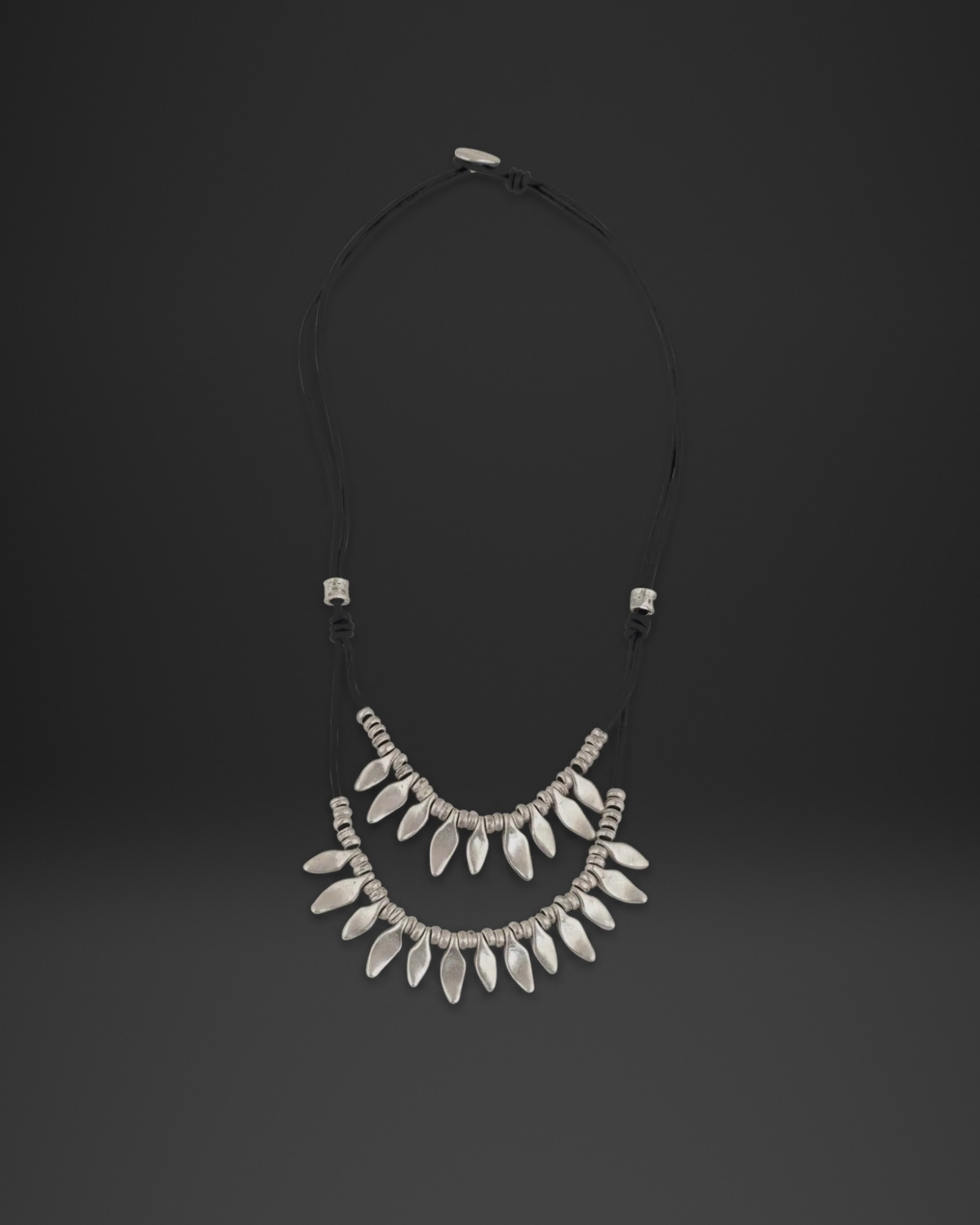Double Row Petal Cord Necklace