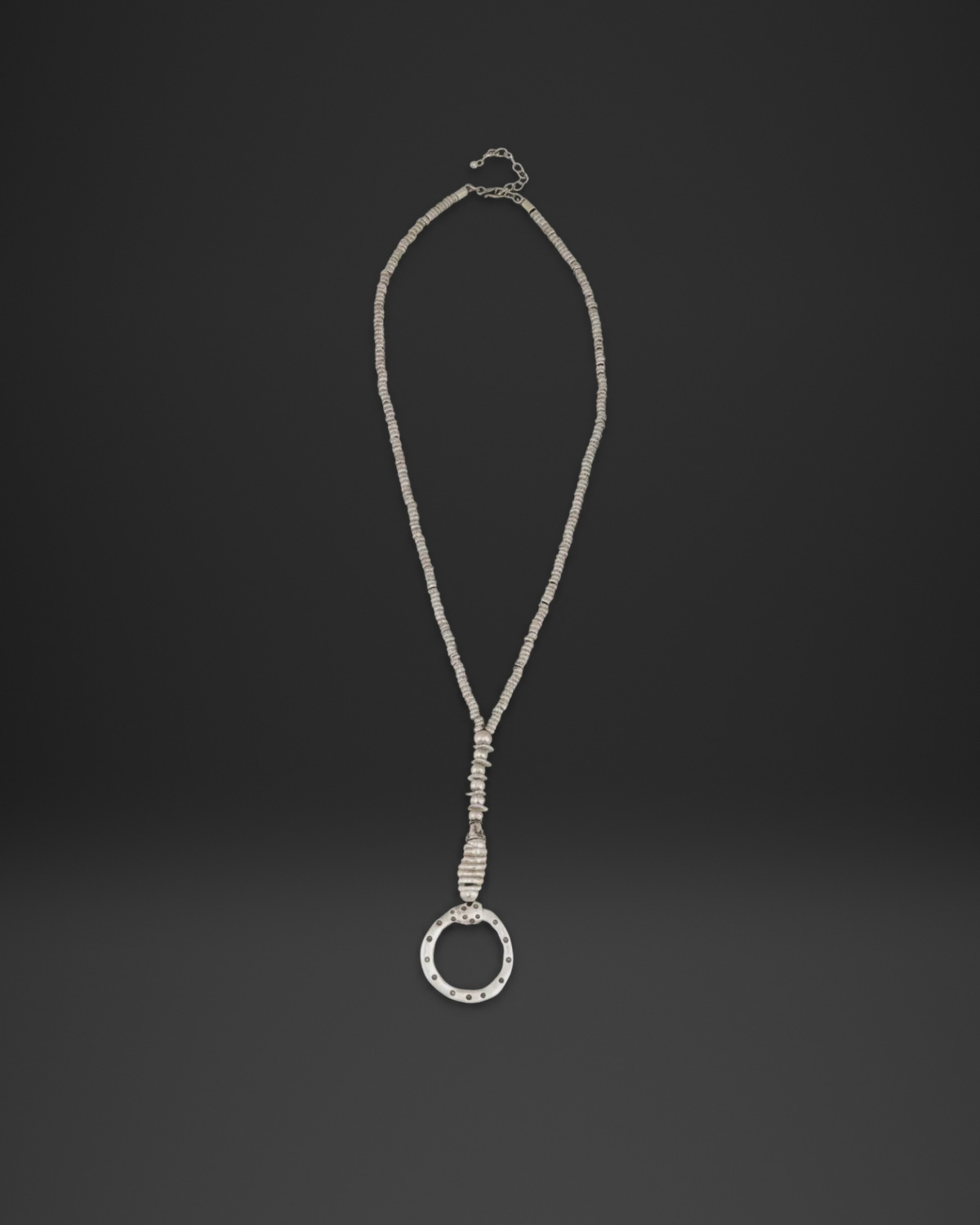 Fine Bead Strand Ring Long Necklace