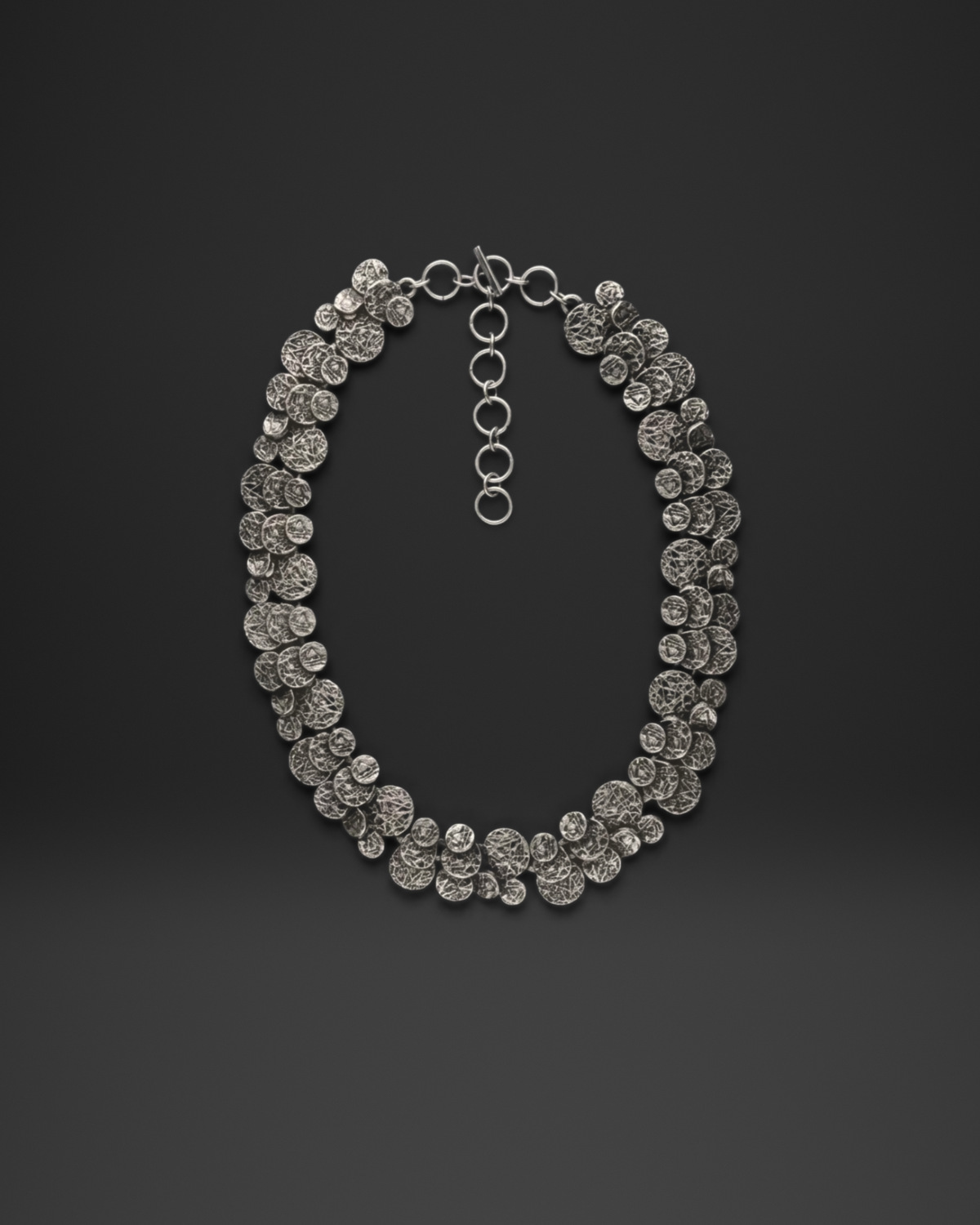 Textured Disc Cluster Necklace