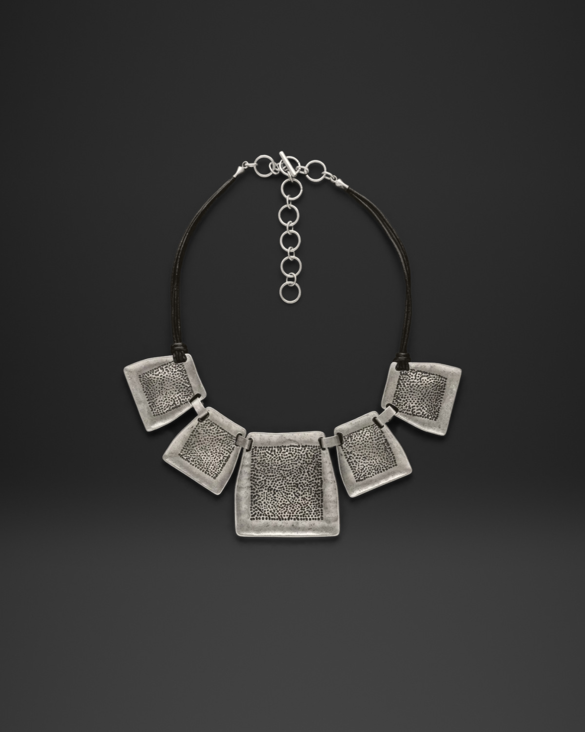 Dotted Square Tile Cord Necklace