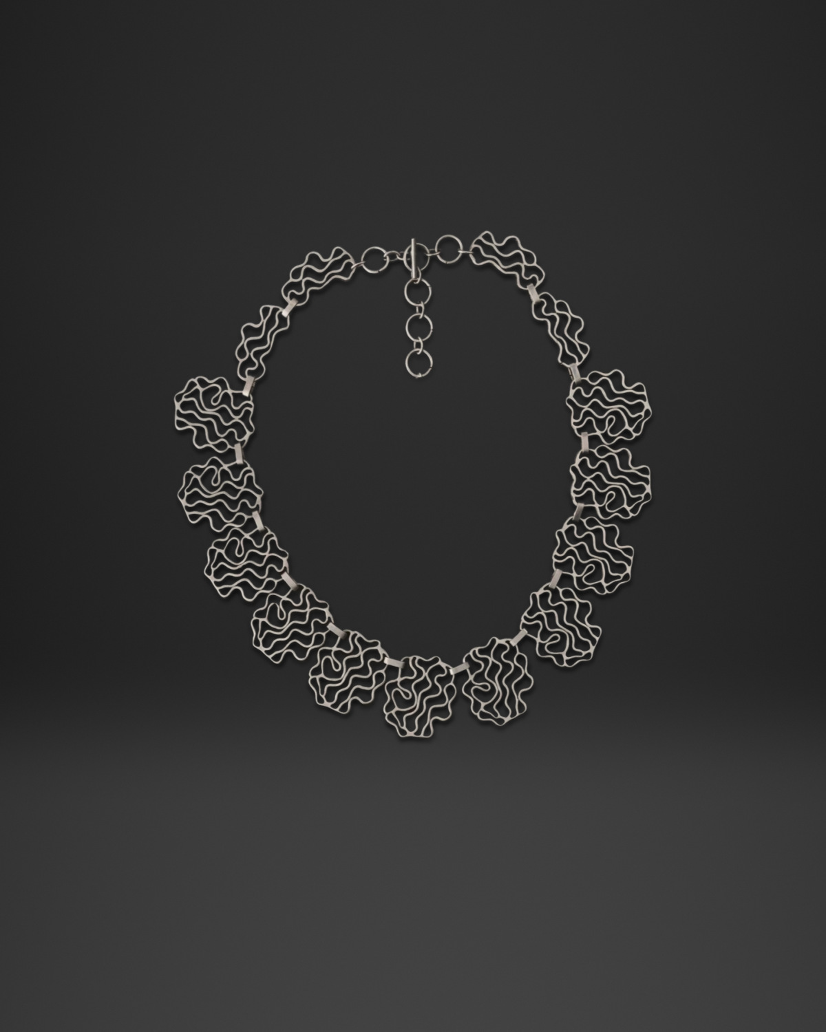 Wavy Line Openwork Link Necklace